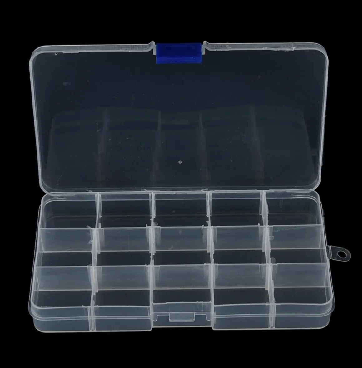 1Pcs Convenient Fishing Lure Tool Case Tackle Boxs Plastic Clear Fishing Track Box With 15 Compartments Whole5944818