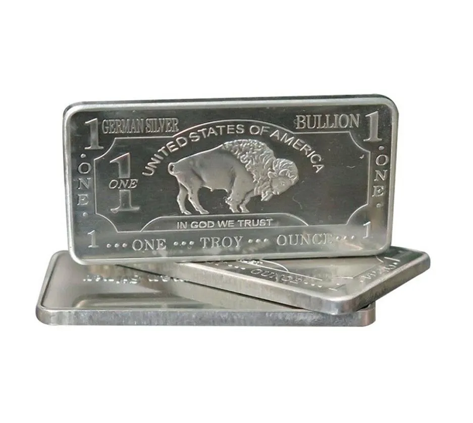 1 Oz One Troy Ounce USA American Buffalo 999 Fine German Silver Bullion Bar 7631685
