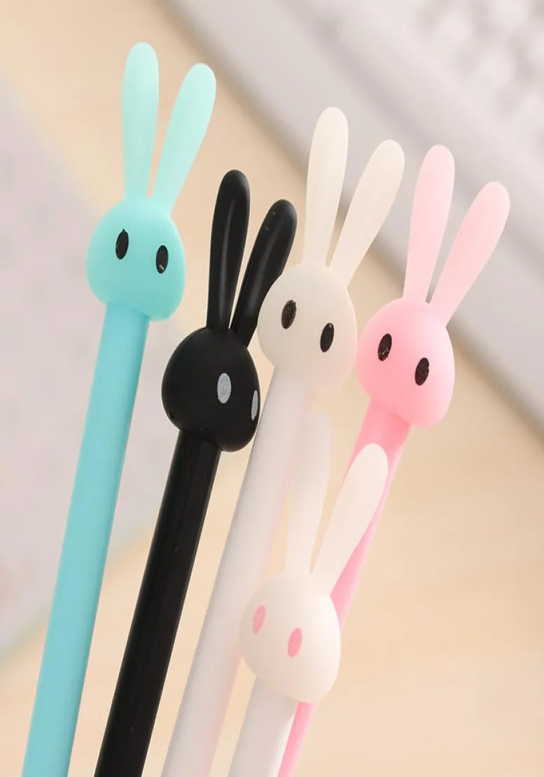 038 mm Cute Kawaii in plastica Penna di plastica Penna di coniglio cartone animato per bambini che scrivono regalo coreano di cartoleria neutrale Pen6005766