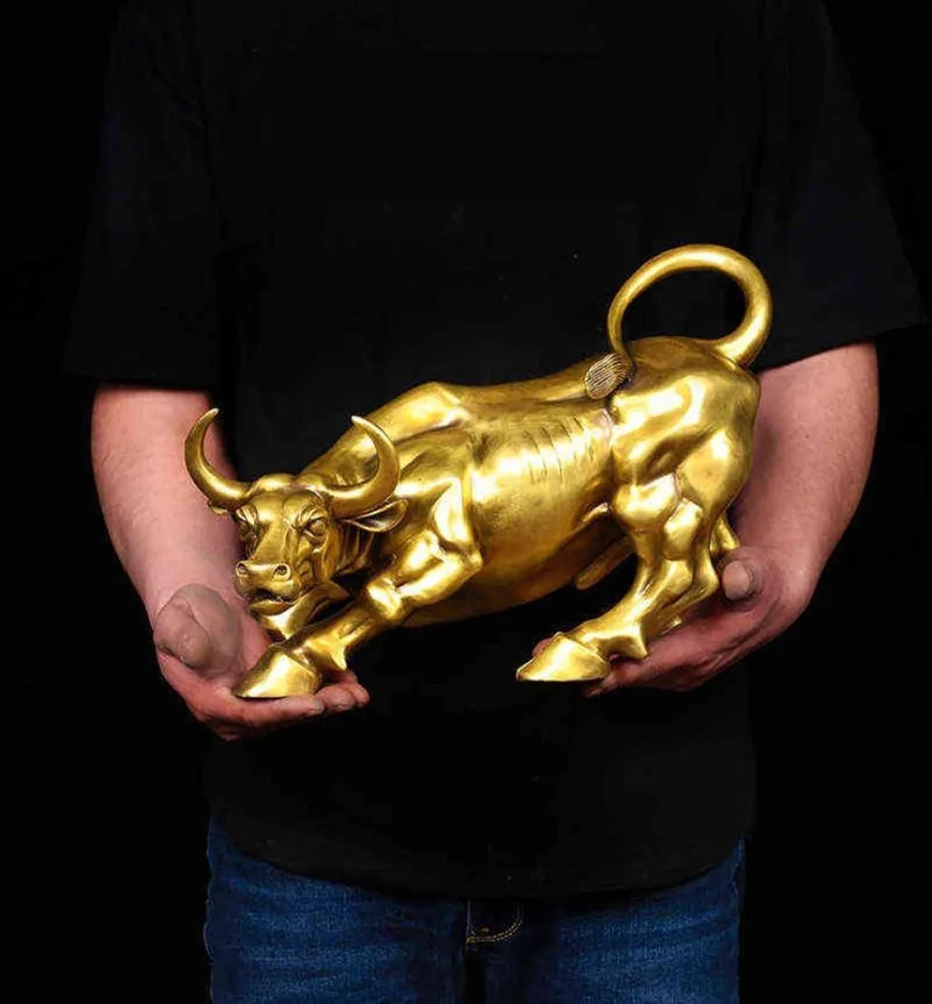 100 Brass Bull Wall Street Sculpture Copper Cow Cow Statue mascot