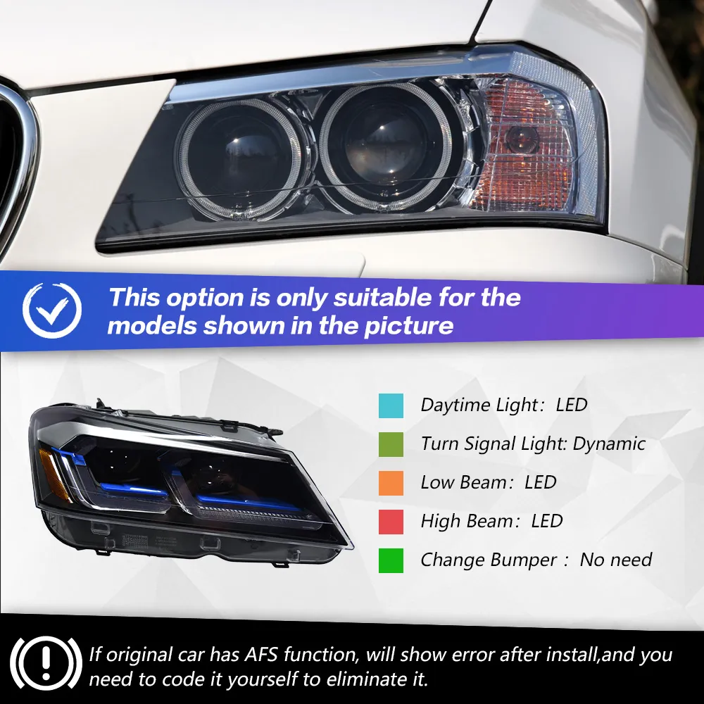 ヘッドライト BMW X3 F25 2011 2013 LED オートヘッドライトアセンブリ 