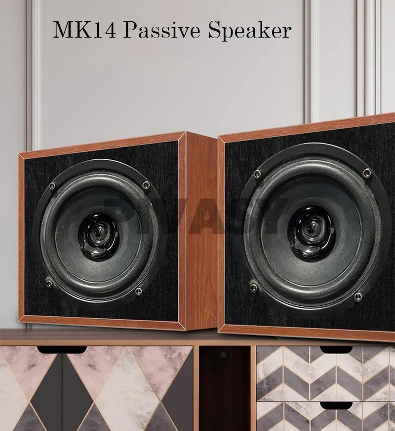 4 Bookshelf Speakers Hi-Fi Passive Stereo Audio Desktop