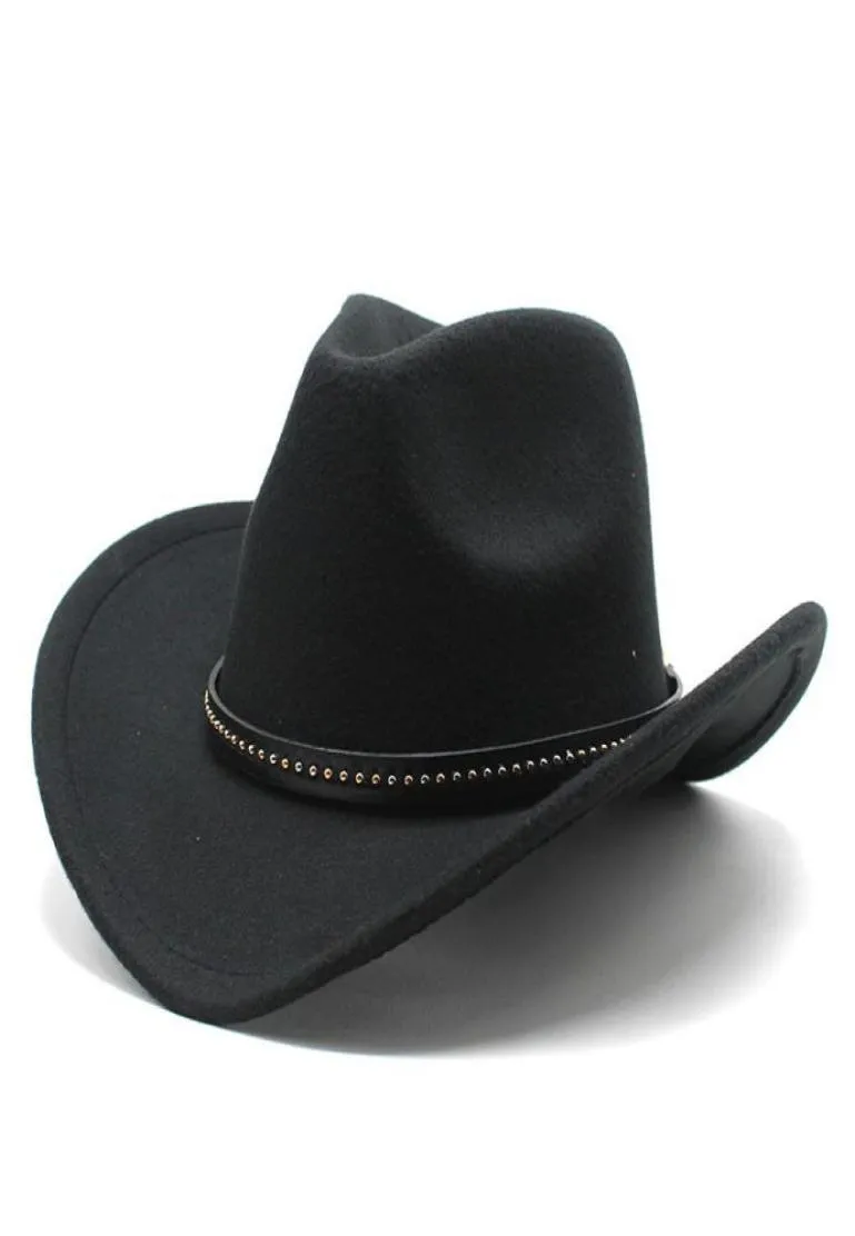 Zimowe kobiety mężczyźni czarne wełny fedora kapelusz chapeu zachodni kowbojowy dżentelmen Jazz sombrero hombre cap elegancka lady cowgirl hats 22025422633