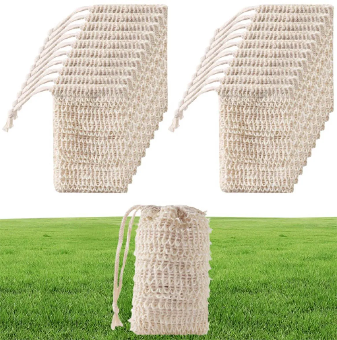 Natural exfoliant en mailles Soap Saver Brush Sac de sisal Sac SPECHER POUR LA DOUCHE BAIN MOSING ET DÉSING6721374