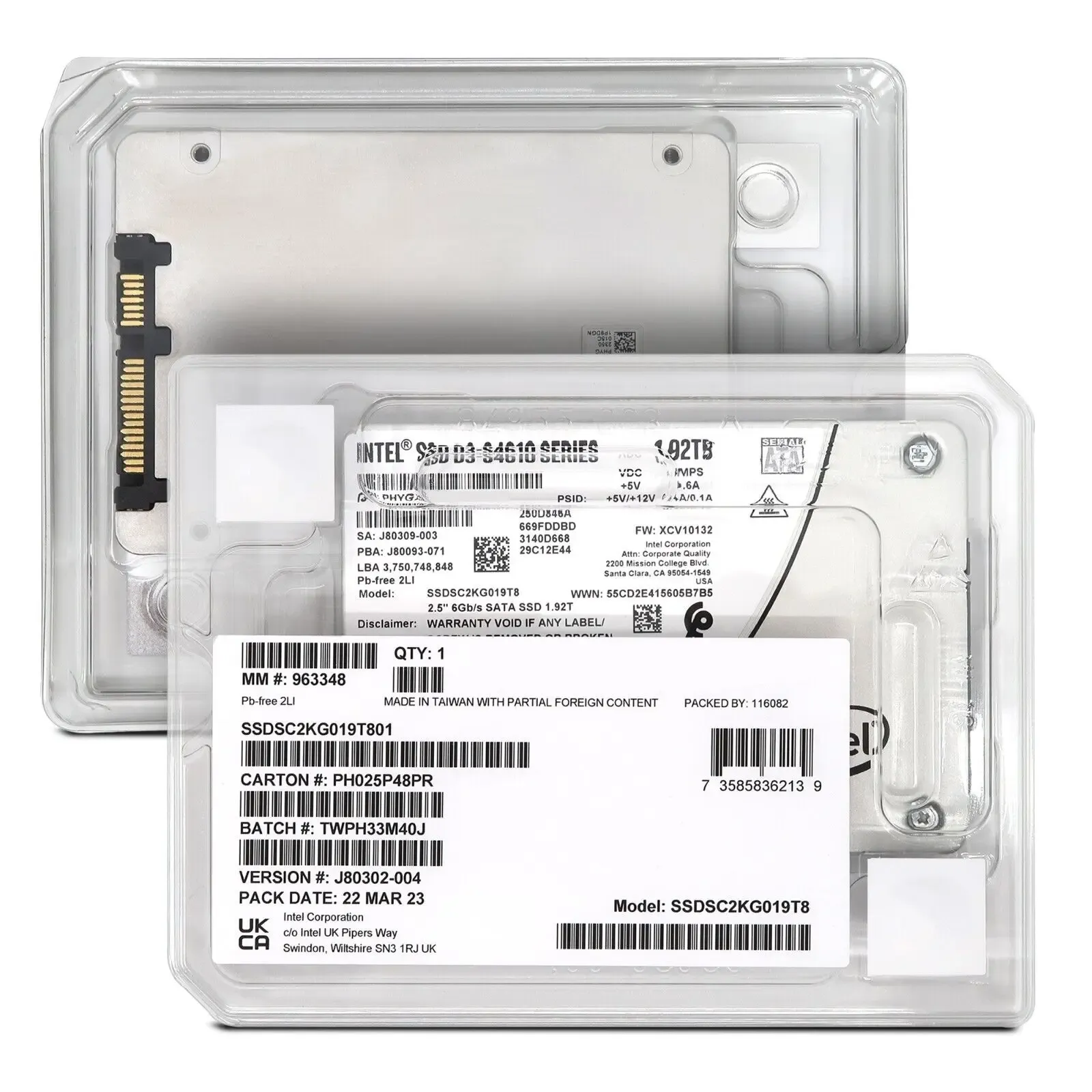 Kör helt nya D3S4510 -serien 960GB 1.92TB SATA 6GB/s 2,5 -tums företag SSD ATA III Intern Solid State Drive för Intel