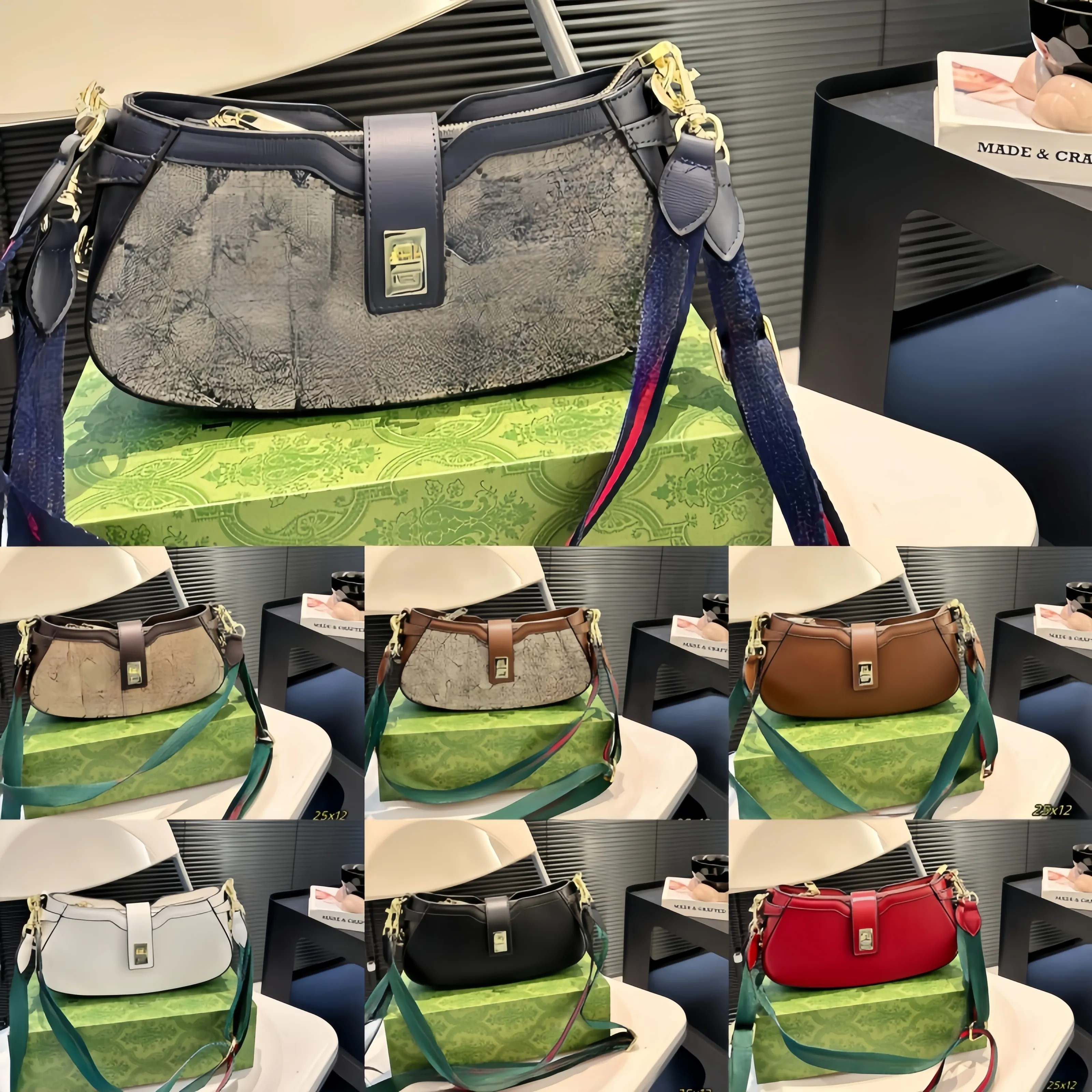 Yüksek Kaliteli Luxurys Çok Messenger Çanta Çanta Undergold Bag Omuz Çantaları Kadın Tasarımcı Çanta Hobo Lüks Tasarımcı Kadınlar Mektuplar Zincir Çanta