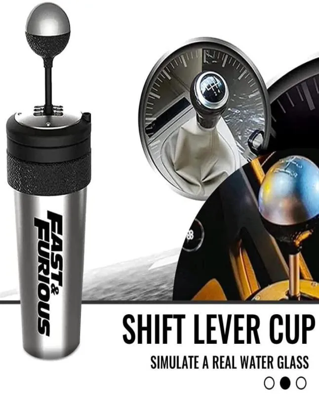 Muggar 650 ml Fast and Furious 9 GearShift Cup with Straw Lock Intressant växelspak Portable 10 28cm Creative Gift6626560