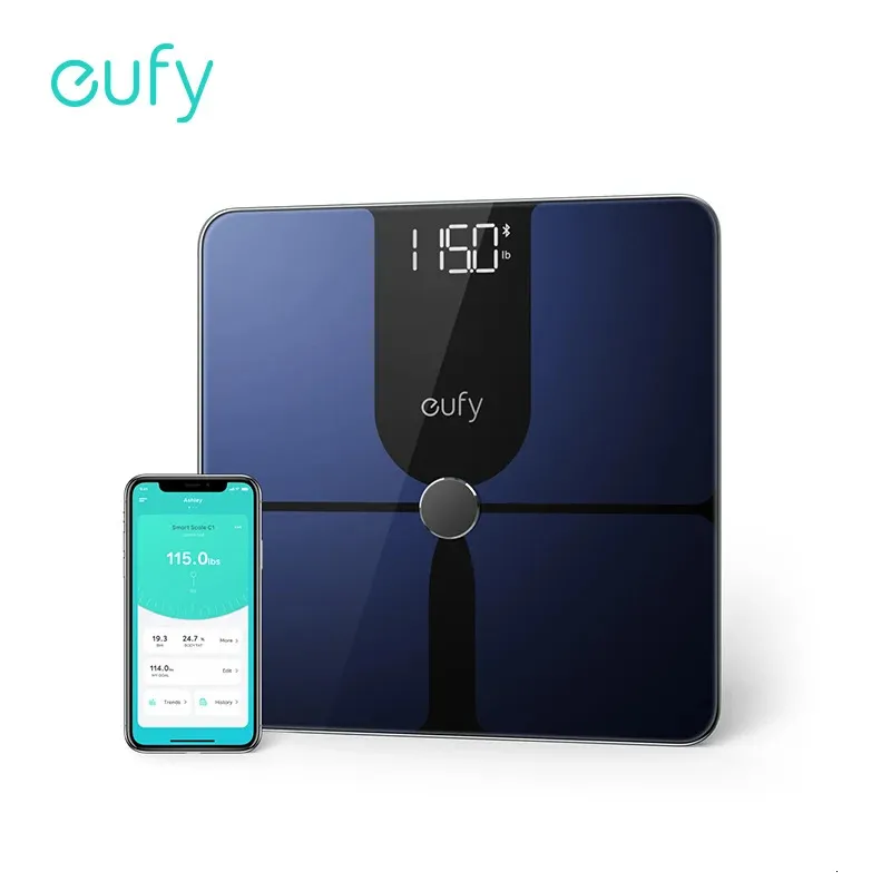 Eufy av Anker Smart Scale P1 med Bluetooth Body Fat Scale Wireless Digital Badrumskala 14 Mätningar Vikt Body Fat 240410