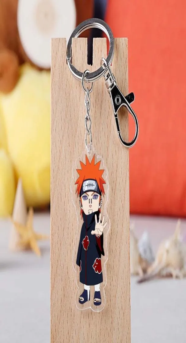 Tecknad anime s nyckelring akryl uchiha sasuke dubbelsidig transparent nyckelkedja ringtillbehör smycken för fans gåvor5204866