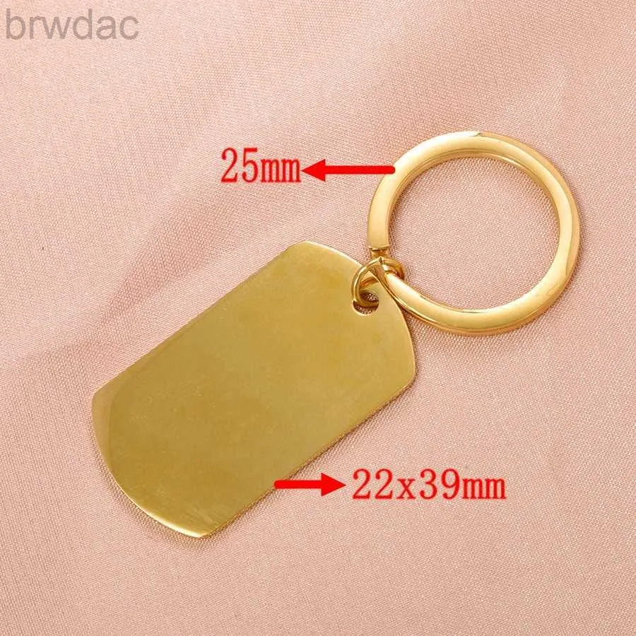 Schlüsselringe 10pcs/Lot Mirror Polished Edelstahl Schlüsselkette Rechteck runden leere Stange Anhänger Keyring 240412