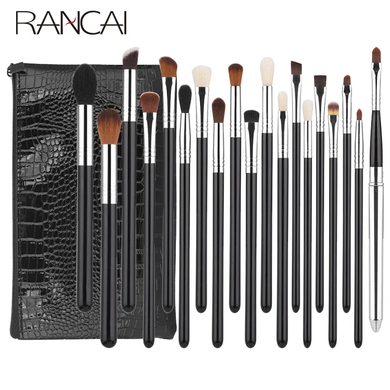 Shadow Rancai Makeup Brushes مجموعة 19PCS Foundation Powder Eyeshadow Contour Commetic Commetic Make Up Brush مع حقيبة شحن مجاني