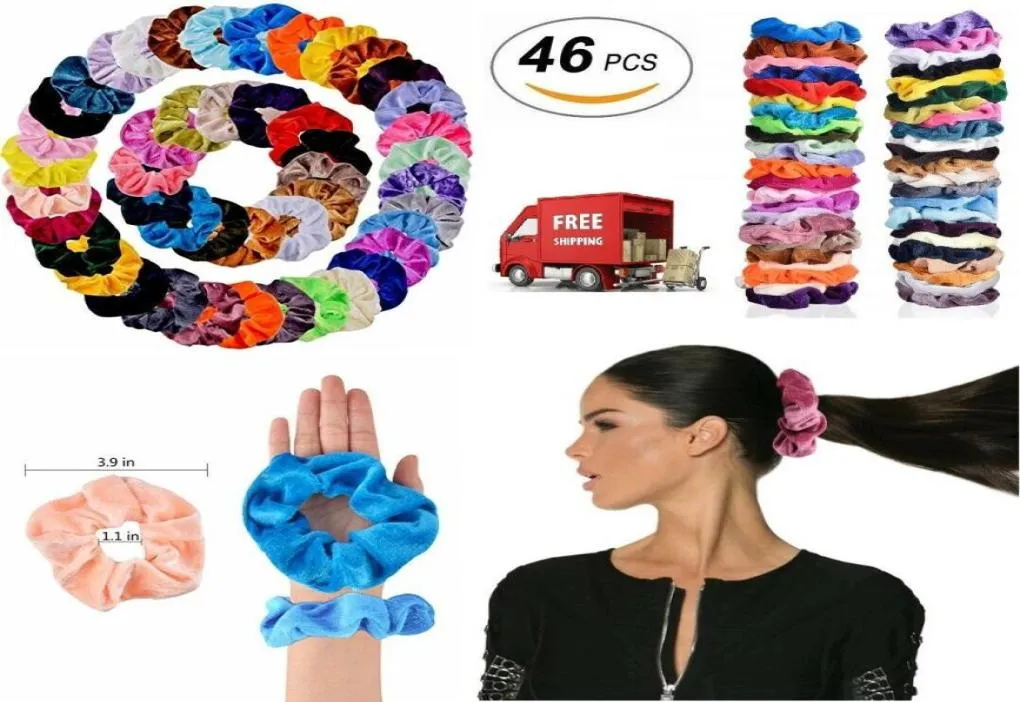 Волосы Scranchies Velvet Elastics Hair Gies Scirepy Bands связывают подарки веревки 46 PCS5423584