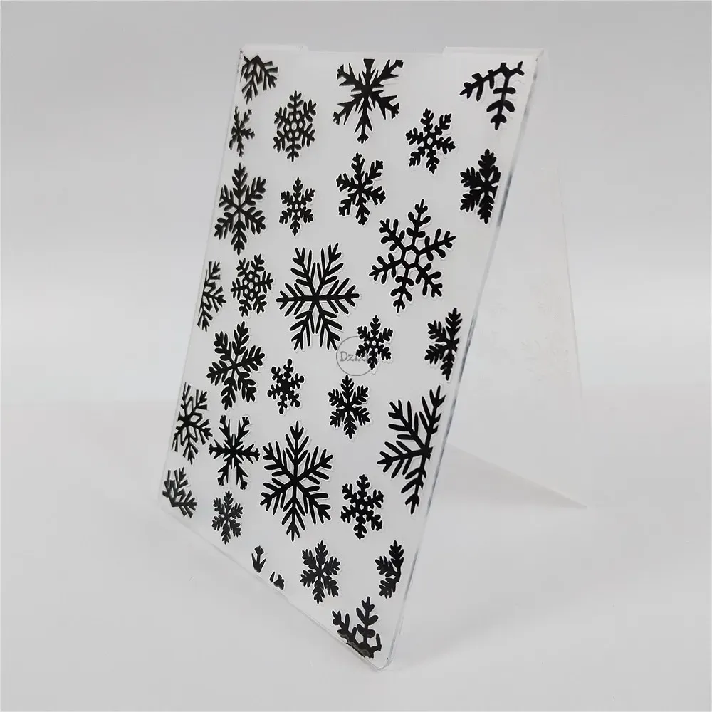 Snow Backdrops Embossing Folders: Snowflake Craft Stencils For Paper ...