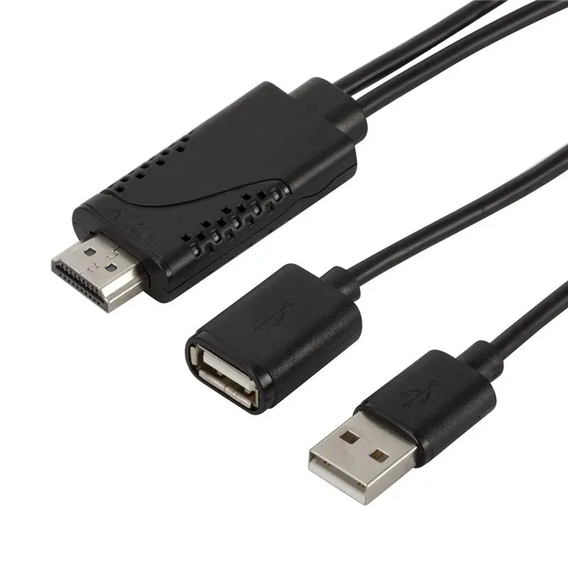Nouvelle femelle USB Femelle USB à HDMI compatible masculin 1080p HDTV TV Digital Ad Adapter Cable Cordon de convertisseur de câble pour iOS Android pour USB Femme à