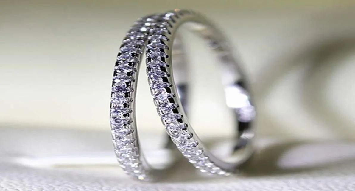 Ultrafine Women039s Ring Full Circle Full Diamond Zircon Single Rigo Microinlaid Ring7604861
