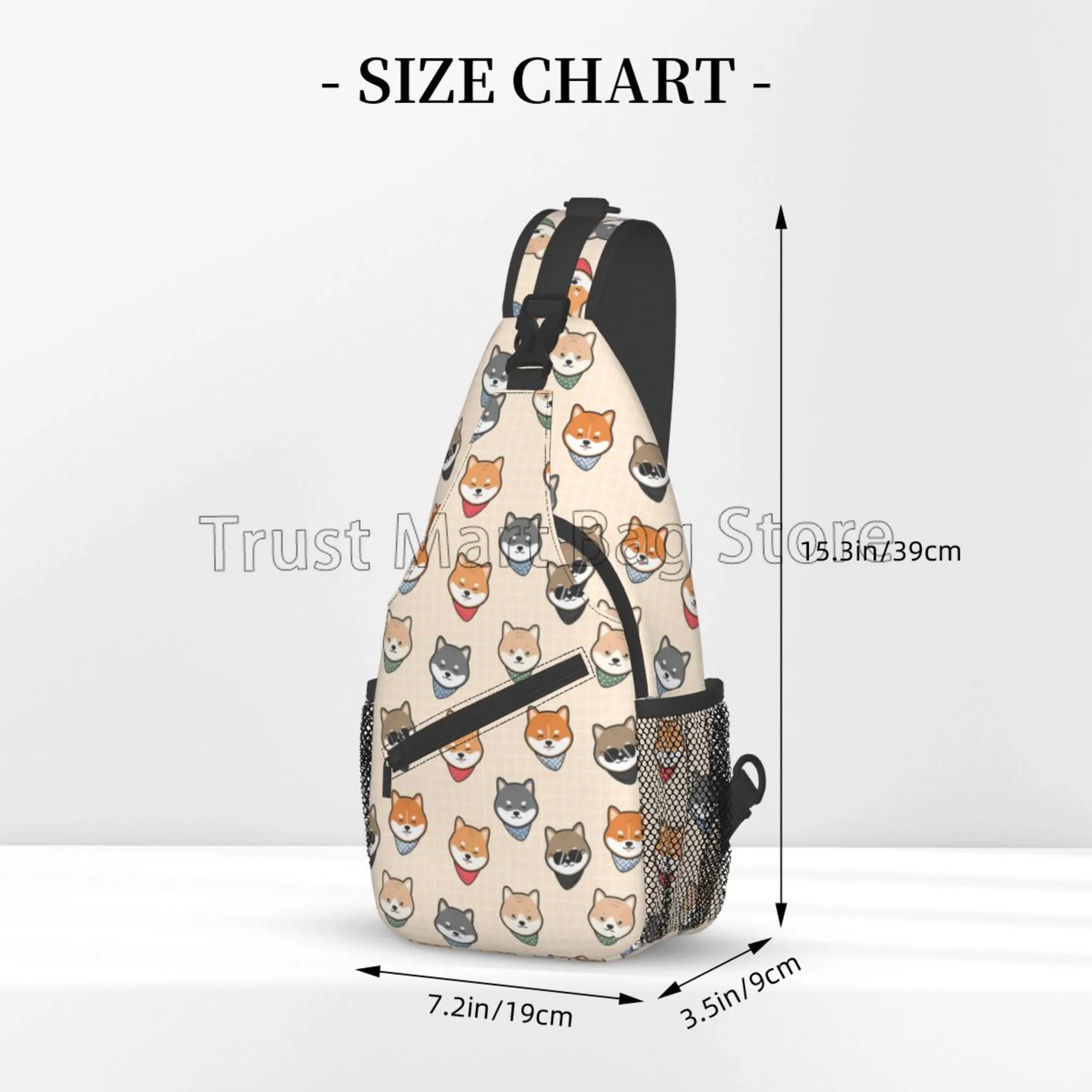 African Print Sling Bag Crossbody Daypack - 7.5x3.5x15.3 Inches, Adjustable Strap, For Travel & Hiking - View #14