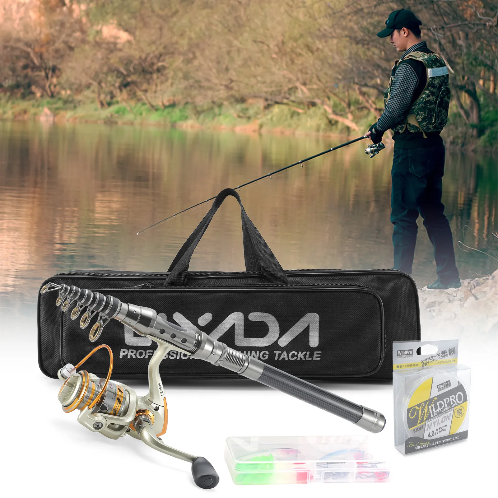 Fishing Rod Reel Combo Full Kit Kids Fishing Pole 2.1m Telescopic - View #6