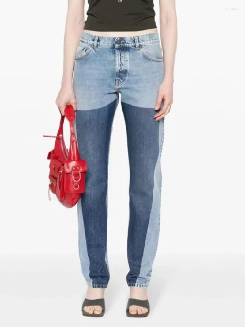 Jeans femminile 2024 Trend cotone cotone pesante colorblocco di dollari vintage pantaloni da lavoro y2k abiti di alta qualità