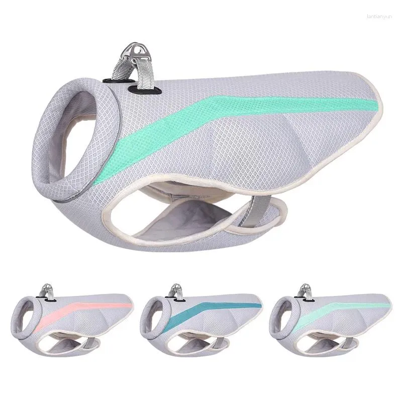 Ropa para perros Summer Refresping Gasés reflectante Calentar la masa resistente a la mascota Chaqueta de ropa fría a prueba de sol para caminar al aire libre