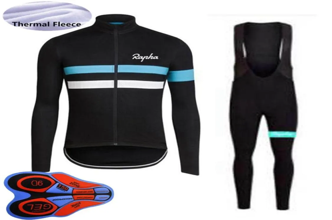 Team winter cycling Jersey Set Mens thermal fleece long sleeve Shirts Bib Pants Kits mountain bike clothing racing bicycle sports suits S210507574054157