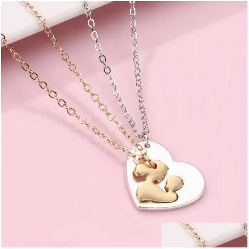 Anhänger Halsketten 2pcs Muttertag Valentinstag Geschenke für Geburtstagsurlaub Party Tochter Drop Lieferung Schmuck Anhänger DHY7Q