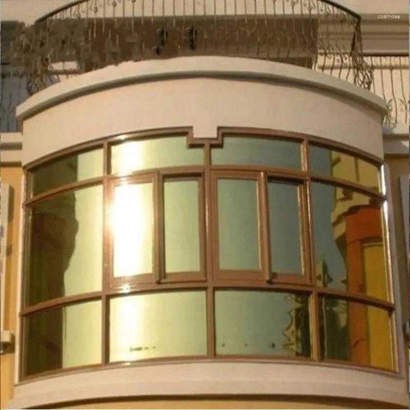 Fönsterklistermärken solskyddsmedel på ett sätt spegelfilm guld silver reflekterande värmekontroll Solen Tint integritetsdekoration för hemmakontor 60 300 cm