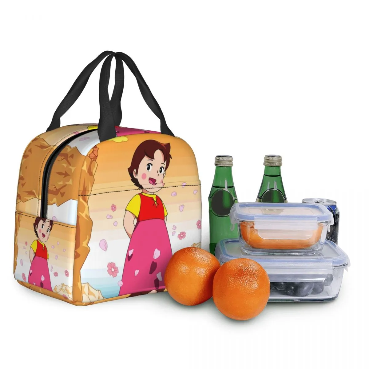 Anime Heidi Girl of the Alps Lunch Box Leakproof Cooler termiczne jedzenie izolowane Heidi Peter and Grandpa Lunch Bag for Women Kid