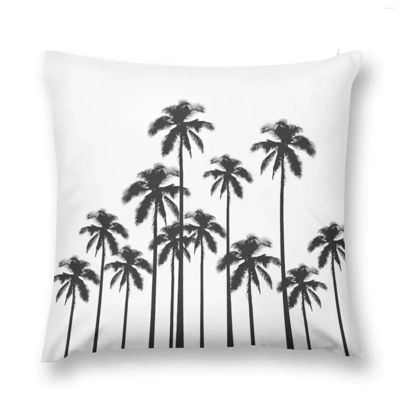 Cuscino palme tropicali esotiche in bianco e nero lanciano coperture decorative per il soggiorno di divani