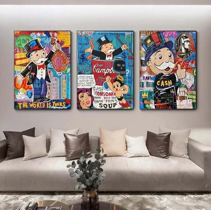 Graffiti Art Alec Monopoly THE WORLD IS YOURS Paintings on The Wall Art Canvas Posters and Prints Wall Art Picture Home Decor3219573