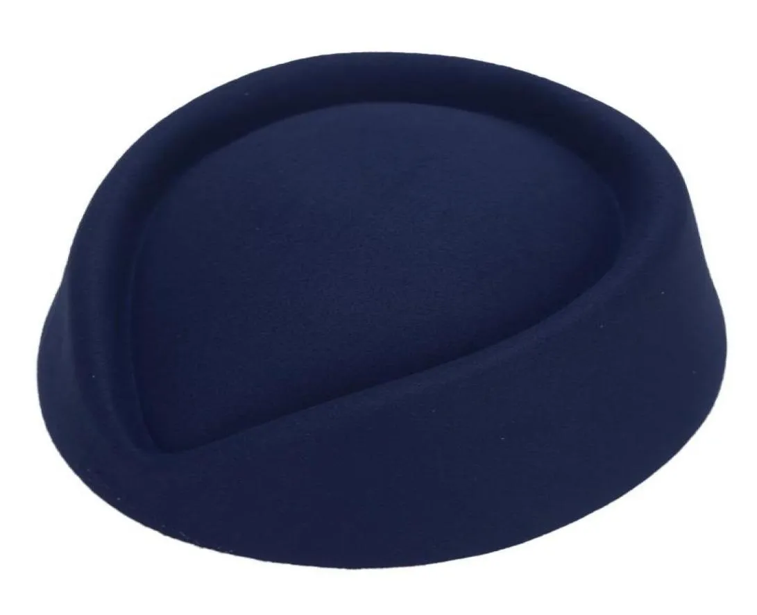 Berets Setardess Cat naśladowanie wełny filc Stewardess Air Hostesses Pillbox Ladies Flight Cosplay Cosplay Capberets19990784