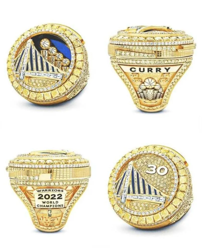 2022 2023 Golden State Warrioirs Basketball Super Bowl S ringar med trä Display Box Case Fan Souvenirs Gif59830662007574