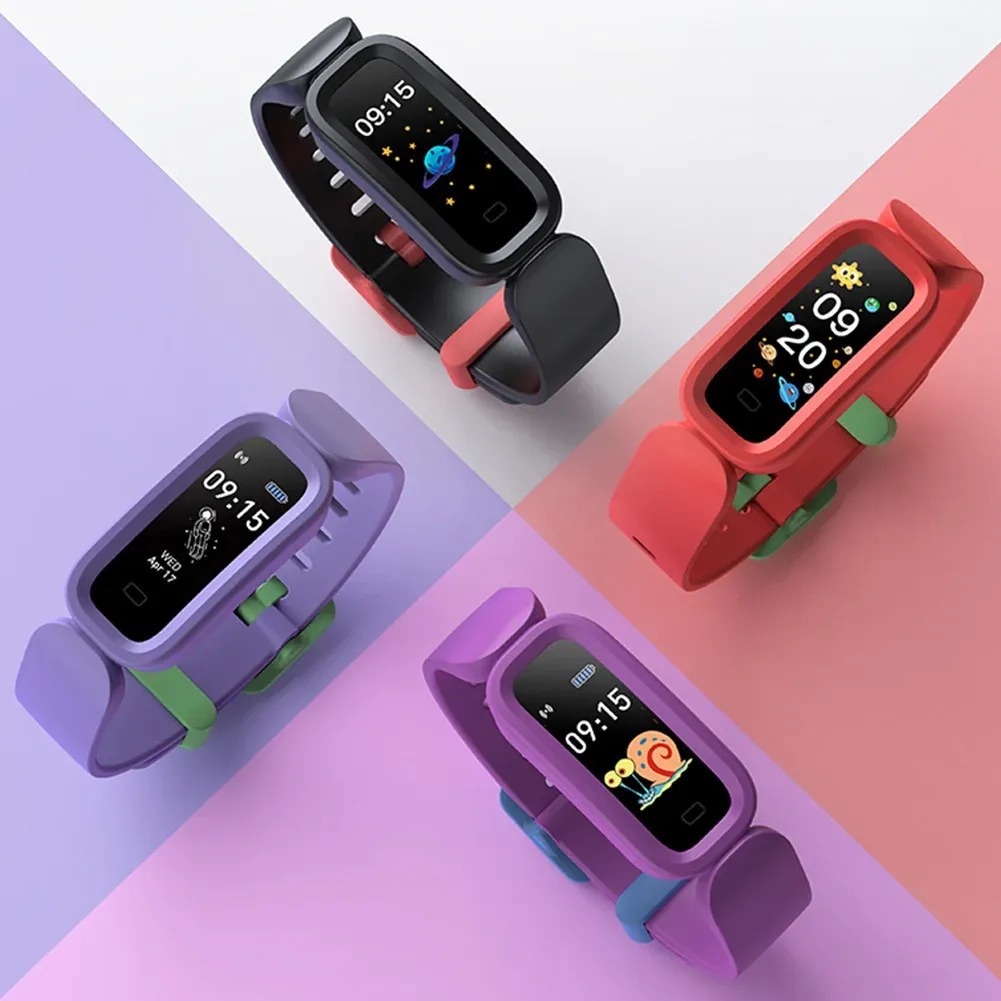 Pulseiras Kids Kids Smart Watch Bracelet Fitness Monitorando a frequência cardíaca Relógio inteligente Medir presentes de pressão arterial para crianças Preço surpresa