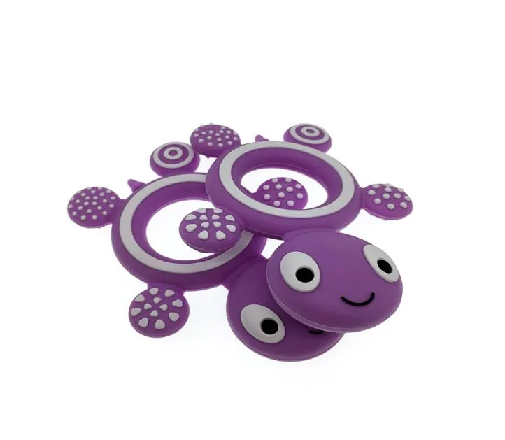 Entièrement silicone Teether Safety Tortoise Baby Kids Kids Food Grade Silicone Soother Teether Disting Turtle CHAWABLE PACIFIER6470049