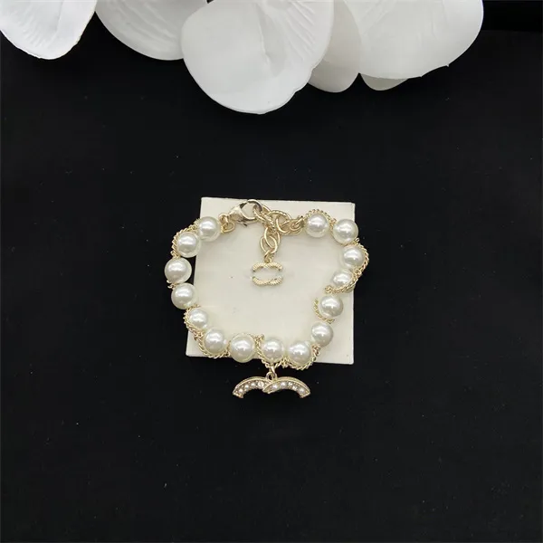 Letter C logo Charm Gold Bracelets Classic Chanells for Women Designer Top  Quality pearl Bracelet silver chain Jewelry cuff CClies 676