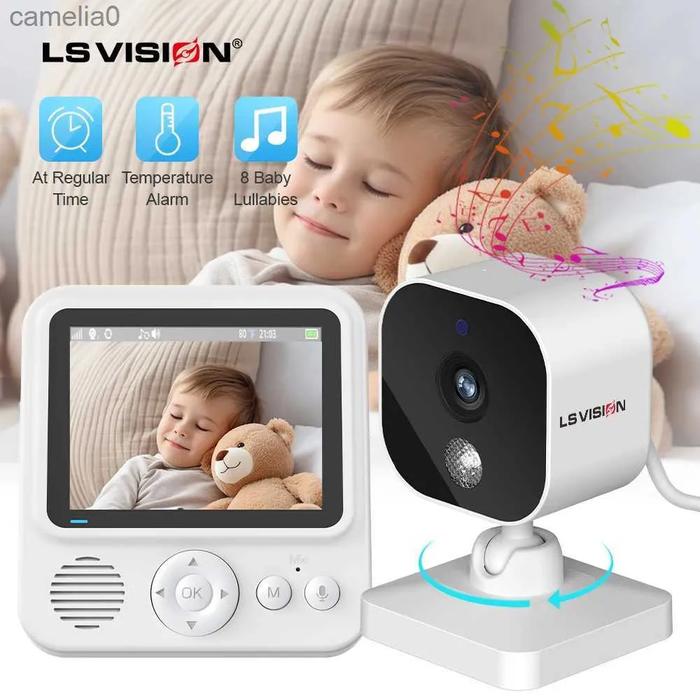 Monitoruje Baby Monitors LS Vision 2,8-calowy bezprzewodowy film Monitor dziecka z dwukierunkową komunikacją Niania Bezpieczeństwo Kamera Nocy Nocne Monitorowanie Temperatura C240412