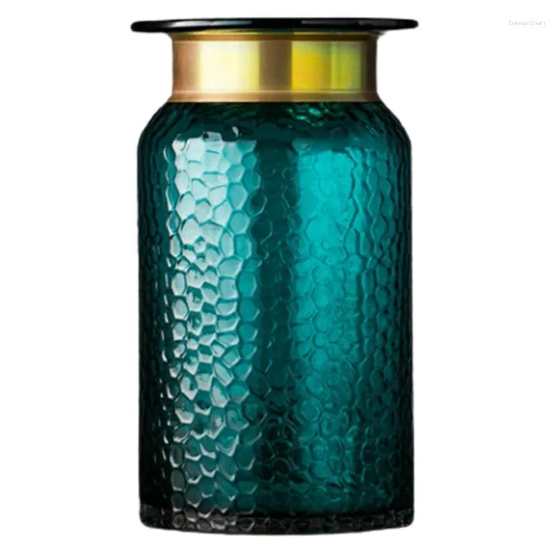 Вазы at35 Современное нордическое стеклянное золото вогнутость цветочная ваза
