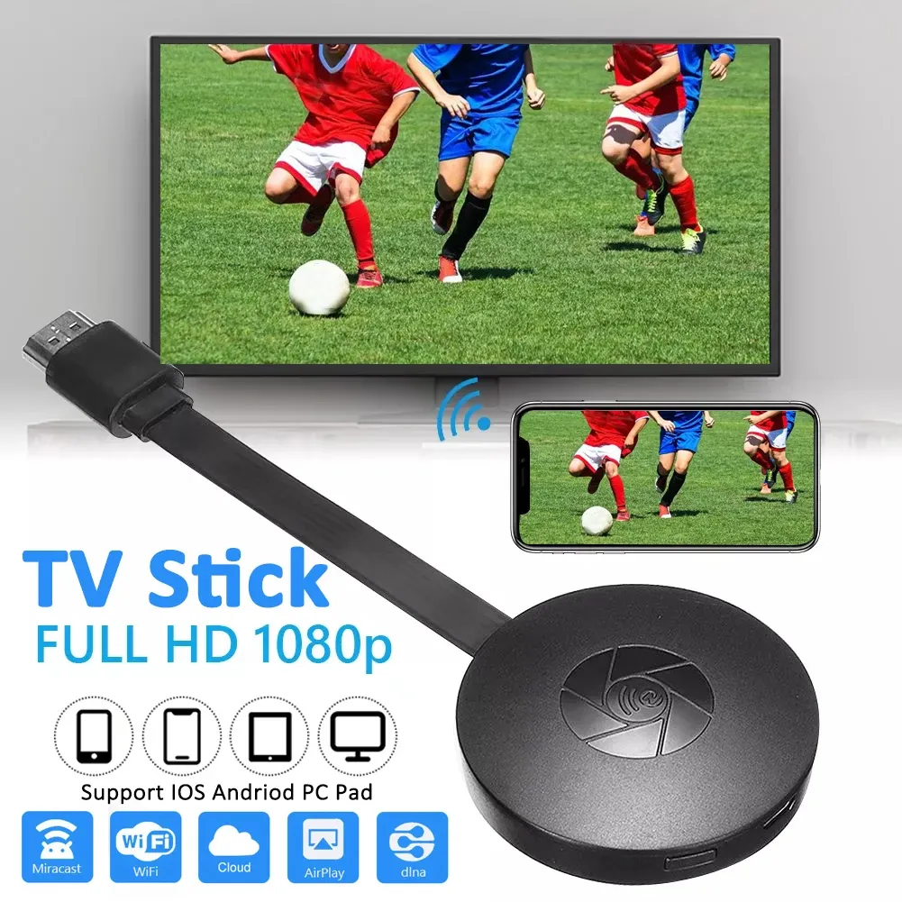 Box WiFi TV Stick HDTV Affichage Affichage HDMICOMPATIBLE G2 TV Dongle Receiver Video