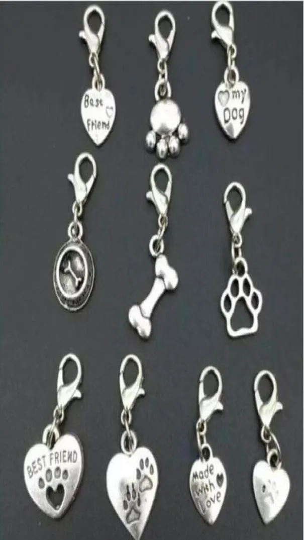 100pcslot High quality Mixing Animal Dog Paw Prints bones dog bowl Charm Pendant Necklace Bracelet DIY Jewelry Making Finding8782060