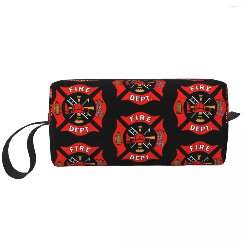 Storage Bags Custom Fireman Fire Rescue Toiletry Bag For Women Firefighter Cosmetic Makeup Organizer Ladies Beauty Dopp Kit Case