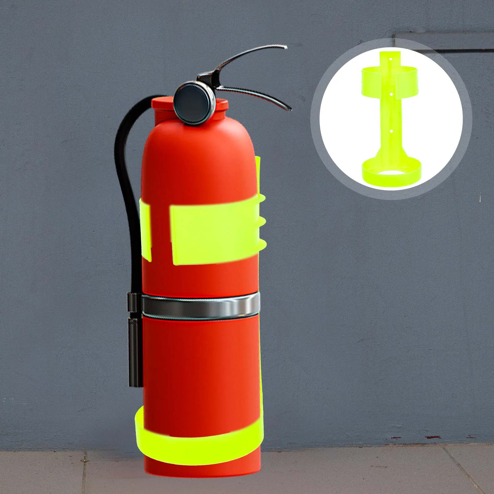 Silver Iron Fire Extinguisher Wall Hanger – Sturdy Mounting Bracket Rack For Home Or Workshop