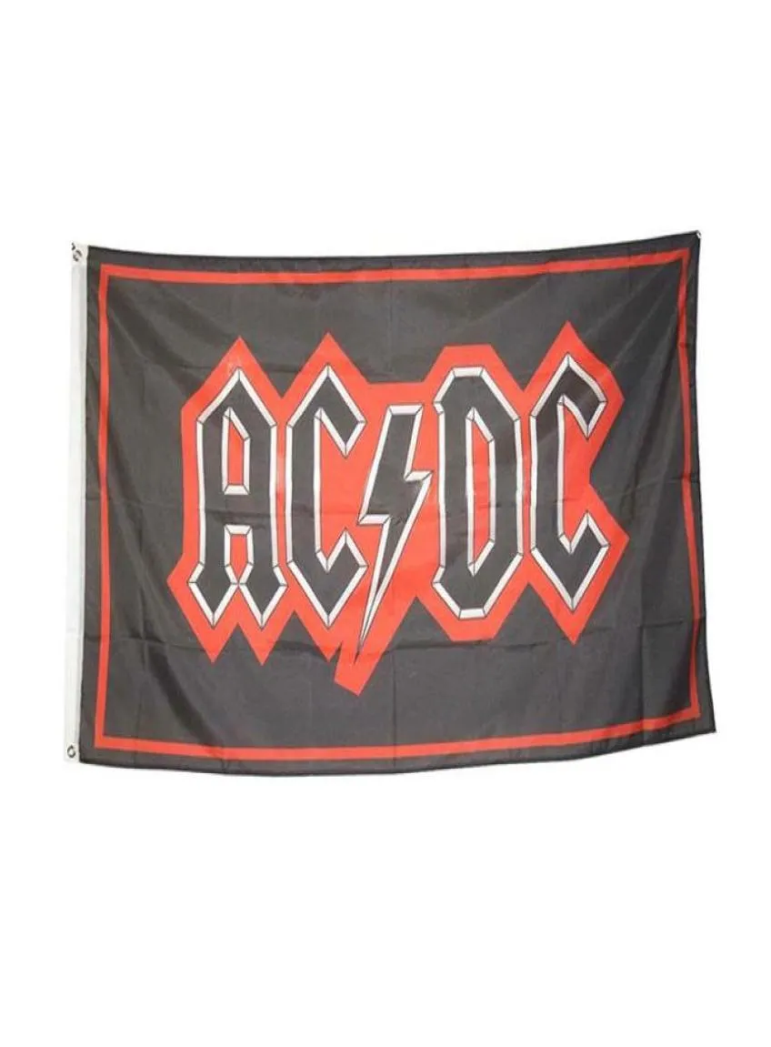 AC DC Rock Band Flag 3x5 FT 90x150cm Double Coux 100D Festival Polyester cadeau intérieur extérieur imprimé Selaire8792940