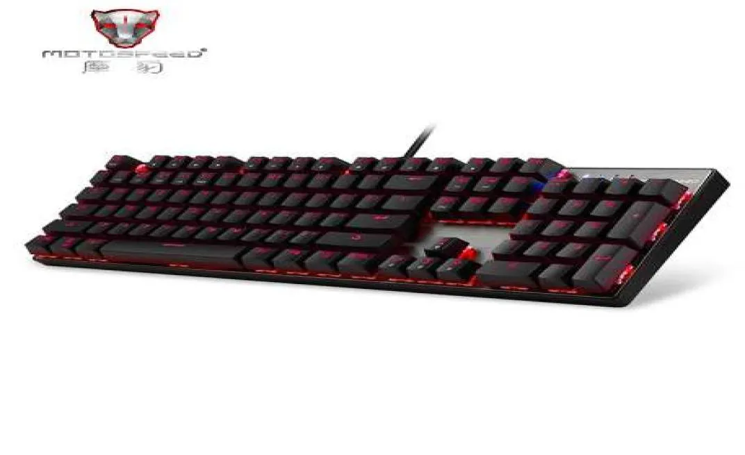 Officiell MotoSheed CK104 Gaming Wired Mechanical Keyboard 104 Keys Real RGB Blue Switch Led Backbellit Antighosting för Game7262648