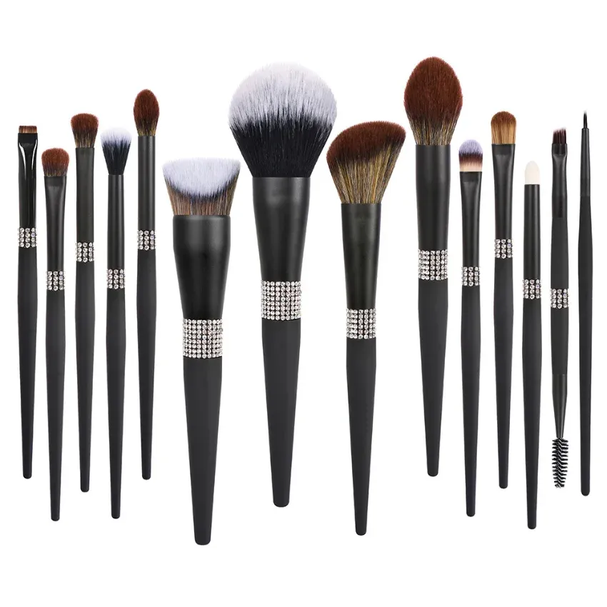 Satser 1014 st sminkborstar Set Sime Fluffy Cosmetict Makeup For Face Make Up Tools Beauty Foundation Blush Brush