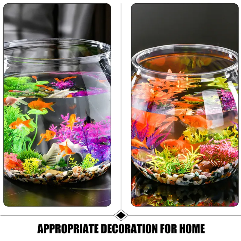Toddmomy Plastic Fish Bowl Round Bubble Bowl 2800ml Desktop Terrarium... Toddmomy Plastic Fish Bowl Round Bubble Bowl 2800ml Desktop Terrarium...
