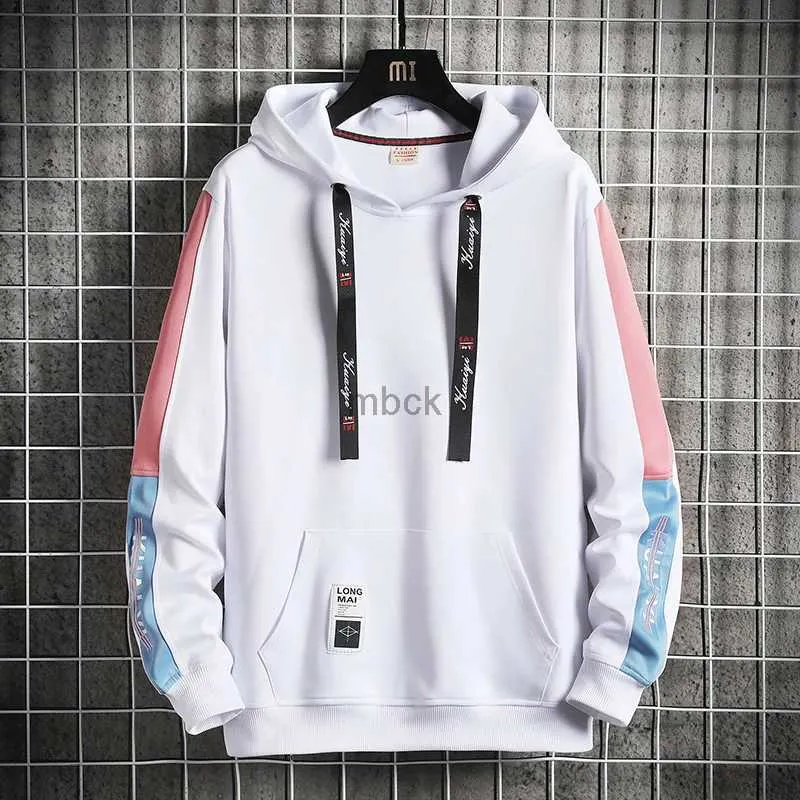 Sweatshirts Mens Jackets Fashion Mens 2024 Spring Autumn Long Sleeve Harajuku Hooded Sweatshirts Casual Hoodies Youth Solid Pullover Outwear Top Clothes 240412