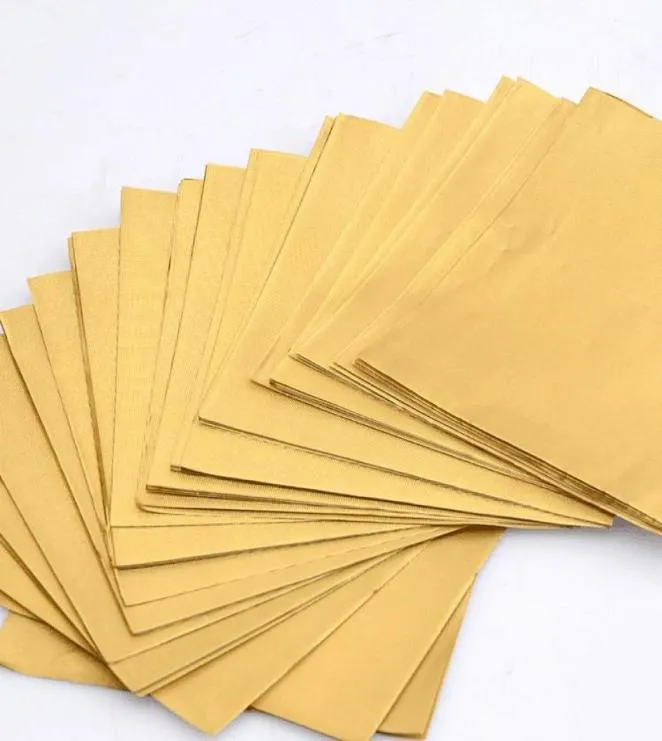 Подарочная упаковка 100 листов 2020 см золотой алюминиевая обертка бумага Свадебная шоколадная конфеты