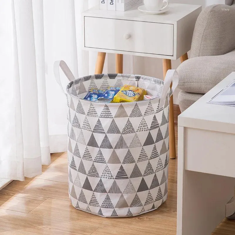 Sac à linge Round panier sale pliable Home Rangement Hamper pour bébé Toys Vêtements