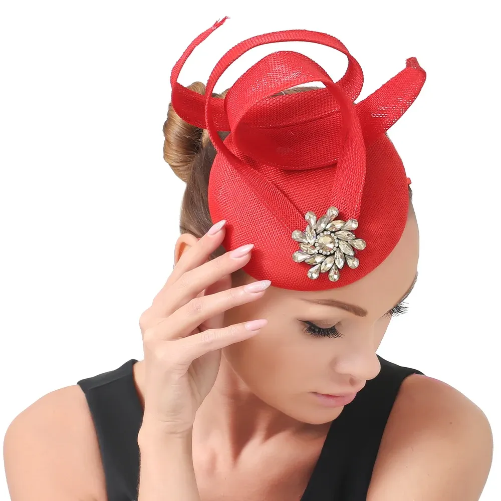 Red Fascinator Hats Ladies Vintage Wedding Event Caps with Flower  Decoration from Dhgate Hats - price 9.87, image size:1000x1000