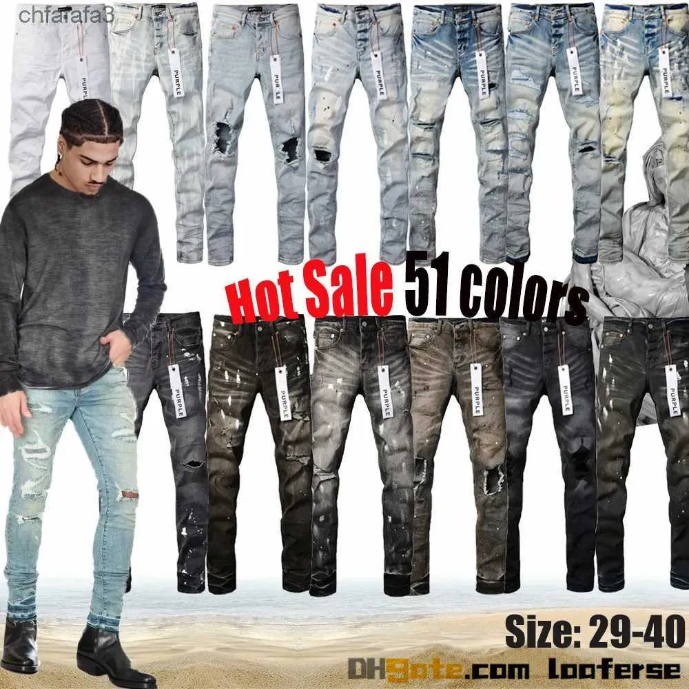 Lila Jeans Designer Herren Jeans Jeans Jeans Hosen Modehosen High-End-Qualität Straight Design Retro Streetwear Casual Joggshose Joggers Hosen Wäsche alte 7ojs