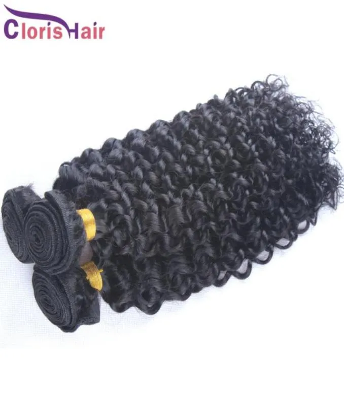 Capelli ricci lucidi luccicanti intrecciati bamboli di capelli umani cinesi russi non elaborati Burmesi Virgin Human Hair bundle 3 pezzi a buon mercato Jerry Cu9370680